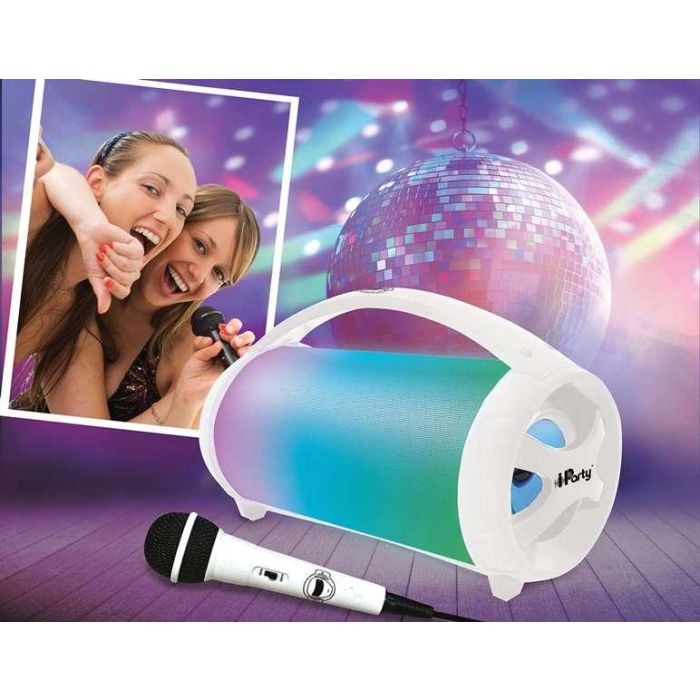 Altavoz inalámbrico con efectos luminosos y doble disco. microfono con cable extraíble. 30x16x17cm 7 Altavoz inalámbrico con efectos luminosos y doble disco. microfono con cable extraíble. 30x16x17cm 7