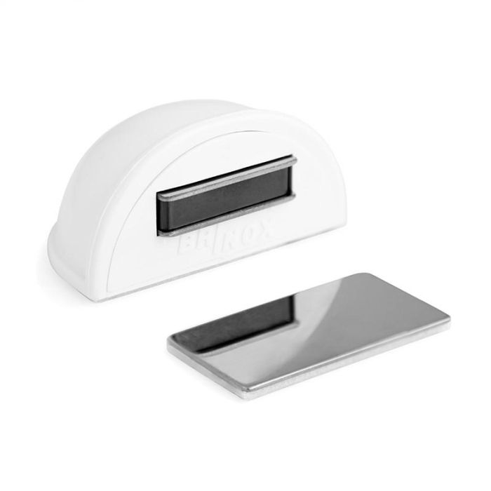 Brinox B78260B Tope Puerta Adhesivo Magnético Media Luna Blanco