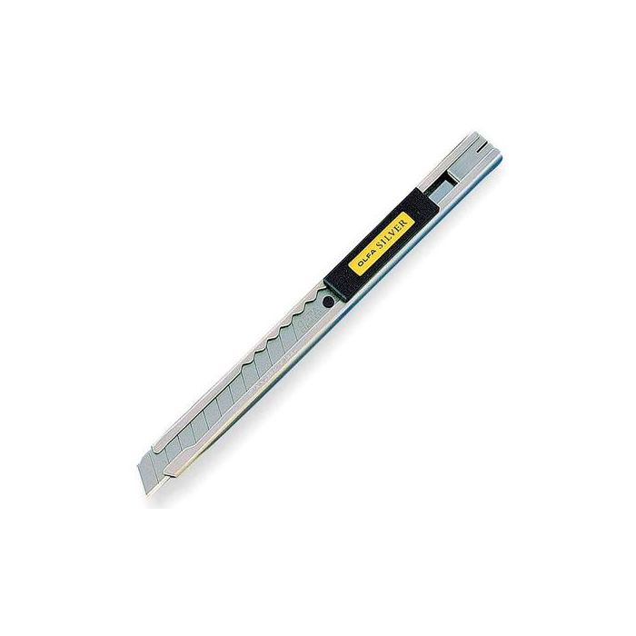 Olfa Cutter silver / cuchilla fracturable de 9 mm / sistema avance cuchilla automatico