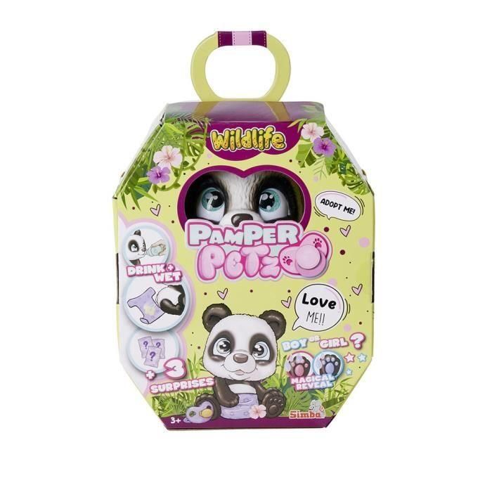 Smoby - Pamper Petz - Panda en adopción - 4 accesorios - Articulado - Madera y pipí - Certificado de adopción - A partir de 3 años 3