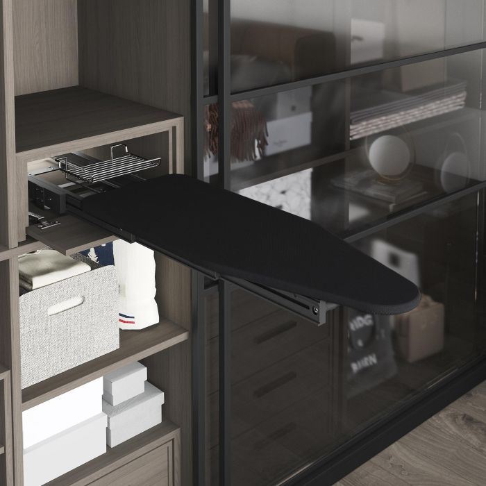 Emuca Tabla de planchar plegable y extraíble para mueble. Modelo: Iron Alu, Aluminio, Gris antracita 1 Emuca Tabla de planchar plegable y extraíble para mueble. Modelo: Iron Alu, Aluminio, Gris antracita 1