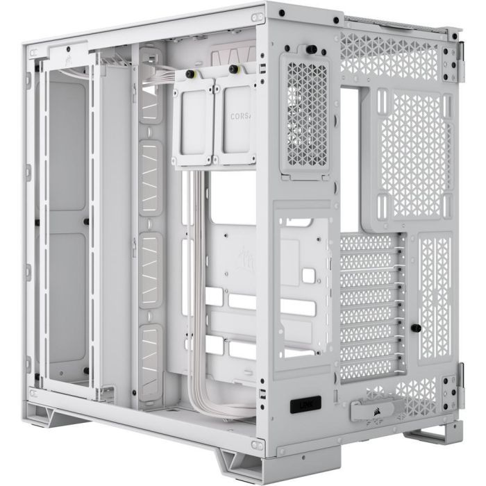 Corsair 6500X Caja PC Gaming ATX Blanca, Semitorre de Doble Cristal Templado, Doble Cámara para Flujo Aire Óptimo y USB-C 6