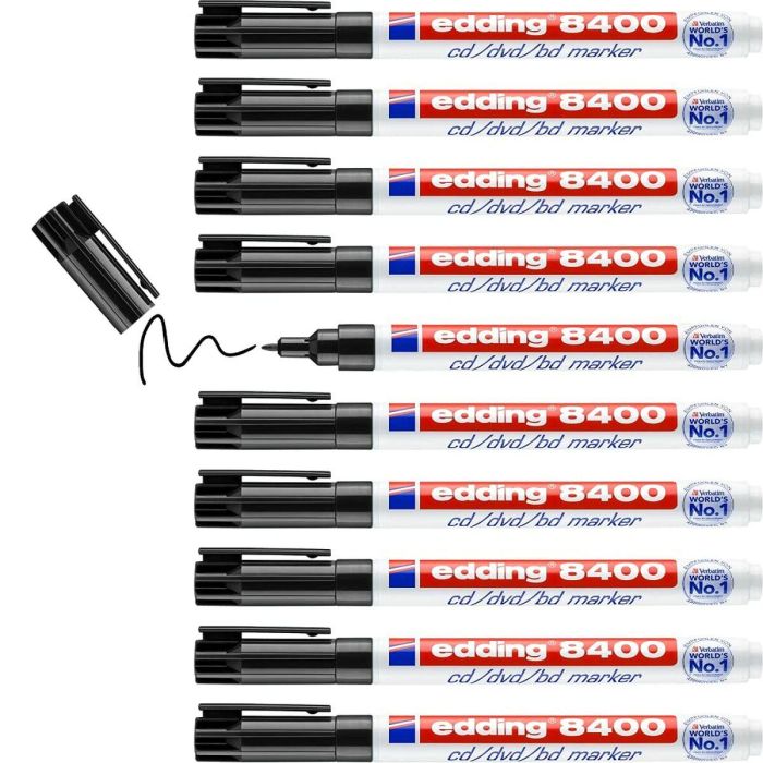 Rotulador permanente Edding 8400 Negro (10 Unidades) 3 Rotulador permanente Edding 8400 Negro (10 Unidades) 3