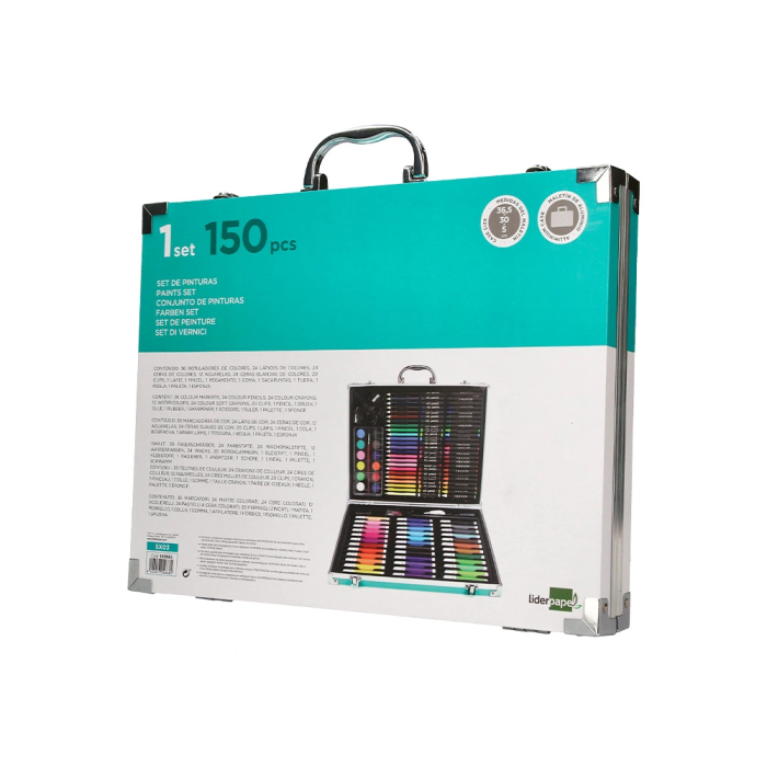 Liderpapel Estuche de Pintura en Aluminio 150 Piezas Maletín 37,8x29,7x4,6 cm 2