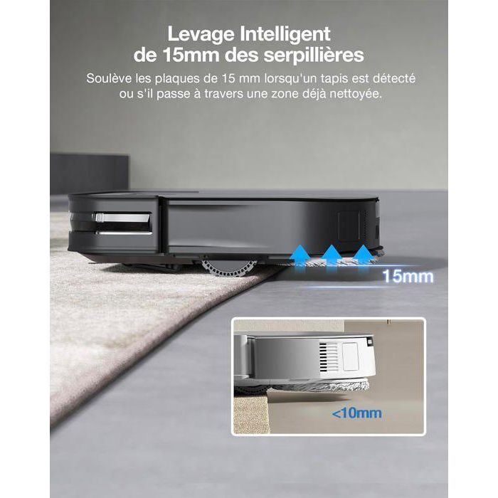 Ecovacs AAABG08650 DEEBOT X2 COMBO Robot Aspirador con Aspirador de Mano, 8700Pa, Doble Vaciado Automático 5