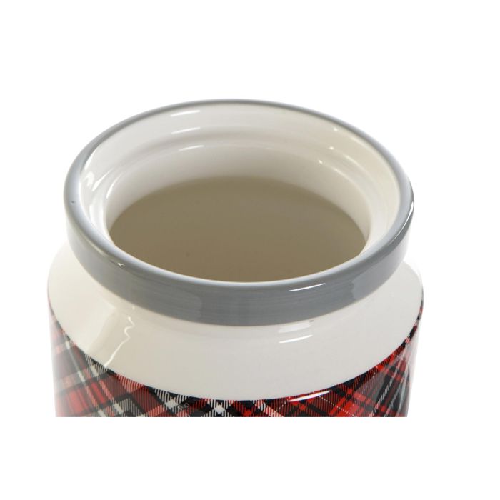 DKD Home Decor Bote de Dolomita 2,35 L Rojo Negro Gris Apto Lavavajillas Colección Tartan Alpino 15x15x22 cm 2 DKD Home Decor Bote de Dolomita 2,35 L Rojo Negro Gris Apto Lavavajillas Colección Tartan Alpino 15x15x22 cm 2