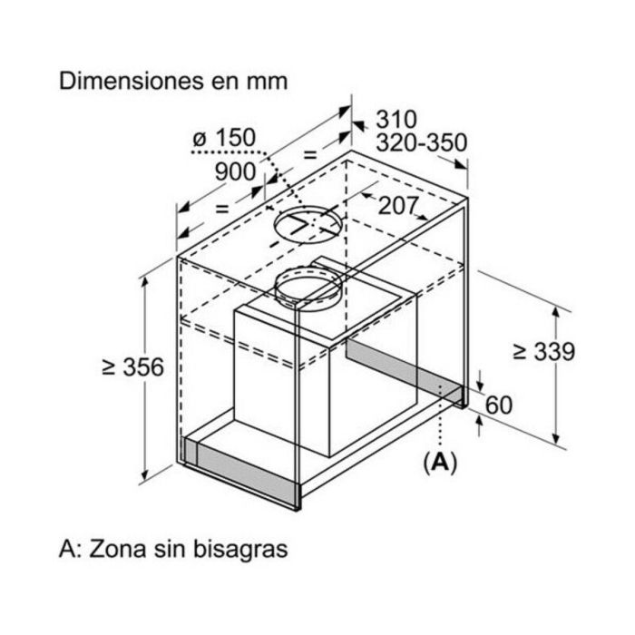 Campana Convencional Balay 237515 90 cm 620 m3h 255W Acero 2 Campana Convencional Balay 237515 90 cm 620 m3h 255W Acero 2