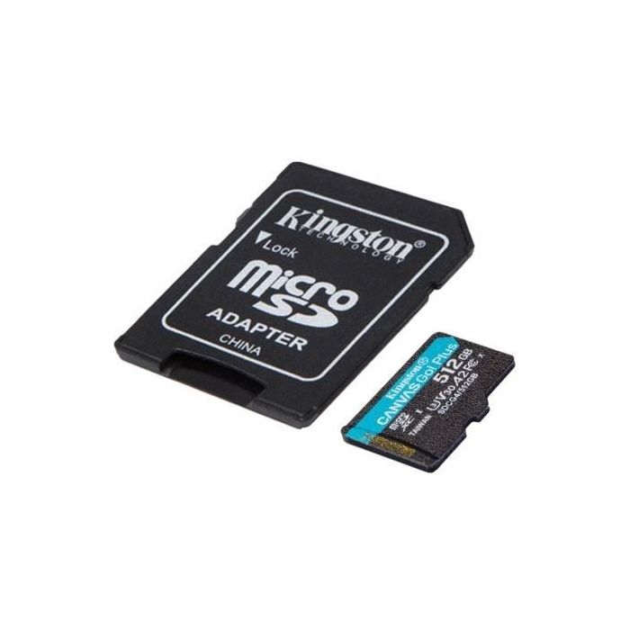 Tarjeta de Memoria Kingston CANVAS Go! Plus 512GB microSD XC con Adaptador/ Clase 10/ 200MBs 1 Tarjeta de Memoria Kingston CANVAS Go! Plus 512GB microSD XC con Adaptador/ Clase 10/ 200MBs 1