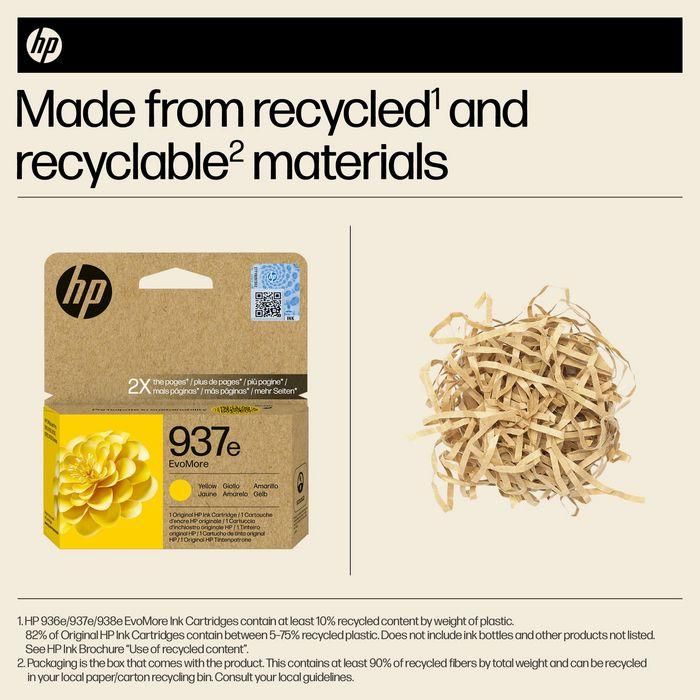 HP 937e EvoMore Yellow Original Ink Cartridge 25 HP 937e EvoMore Yellow Original Ink Cartridge 25