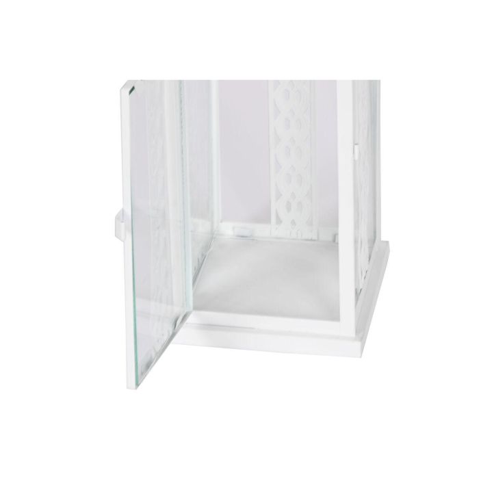 DKD Home Decor Farola Shabby Blanco de Hierro y Cristal 20x55x20 cm Set de 3 con Asa 4,5 kg 2 DKD Home Decor Farola Shabby Blanco de Hierro y Cristal 20x55x20 cm Set de 3 con Asa 4,5 kg 2