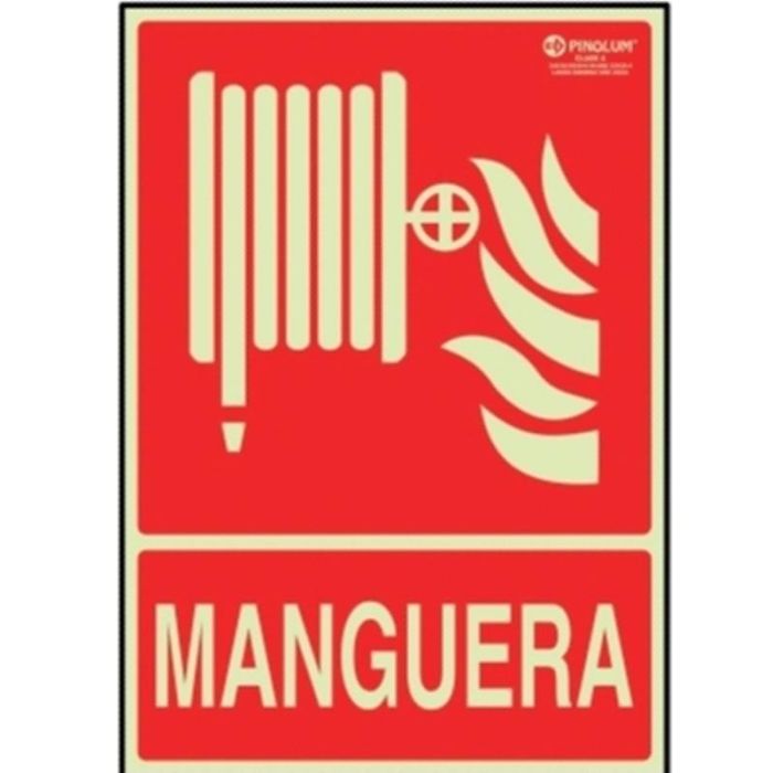 DUVER 7004 Señal Plástico 297x210mm Manguera Luminiscente Abajo
