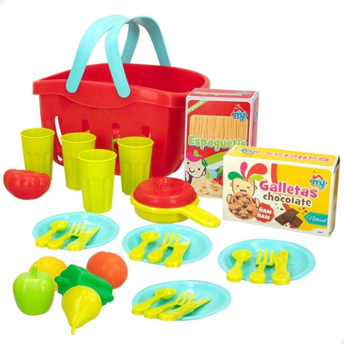 Set de Alimentos de Juguete Colorbaby Menaje y utensilios de cocina 33 Piezas (12 Unidades) 6 Set de Alimentos de Juguete Colorbaby Menaje y utensilios de cocina 33 Piezas (12 Unidades) 6
