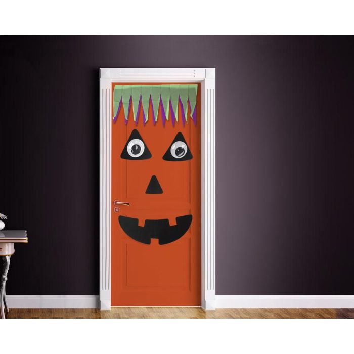 Set Decorativo De Puerta Calabaza Halloween 7 Piezas Con Flecos - Decoración Temática 0 Set Decorativo De Puerta Calabaza Halloween 7 Piezas Con Flecos - Decoración Temática 0