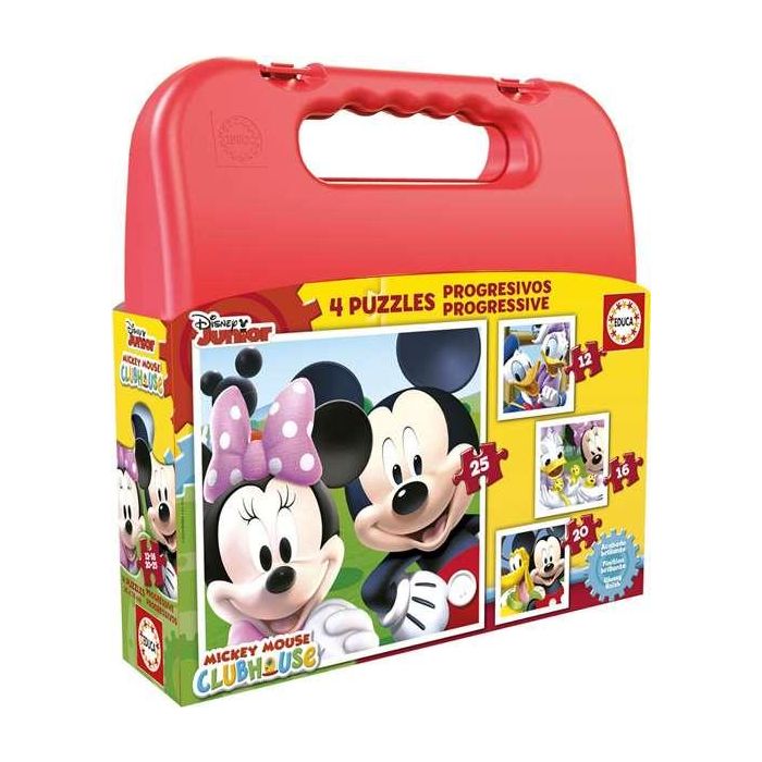 Puzzles progresivos mickey mouse 12-16-20-25 maletin 3 Puzzles progresivos mickey mouse 12-16-20-25 maletin 3