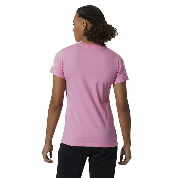 Camiseta de Manga Corta Mujer New Balance Essentials Celebrate Rosa 3