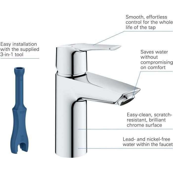 GROHE - Mezclador monomando de lavabo - Tamaño S 5