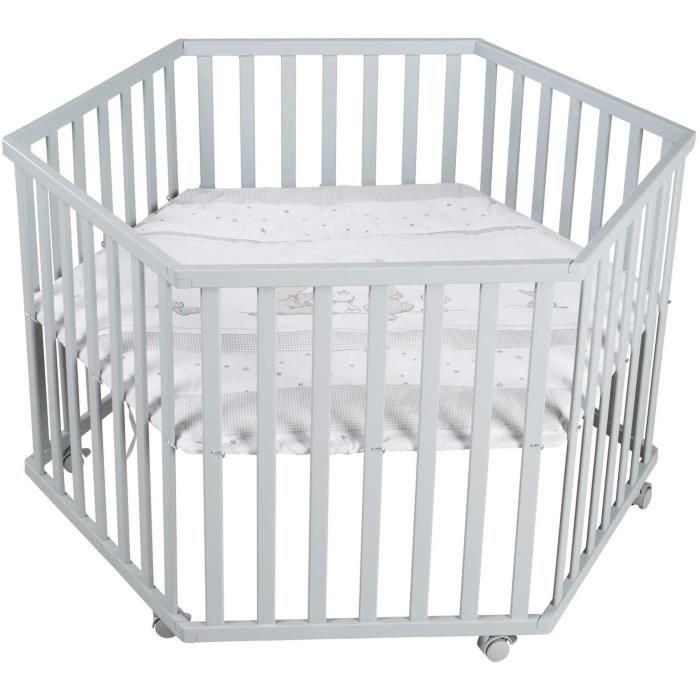 Roba ROB4005317334172 Parque Infantil Hexagonal de Madera Lacada Topo con Funda Acolchada Diseño Elefante y 6 Ruedas con Freno 0 Roba ROB4005317334172 Parque Infantil Hexagonal de Madera Lacada Topo con Funda Acolchada Diseño Elefante y 6 Ruedas con Freno 0