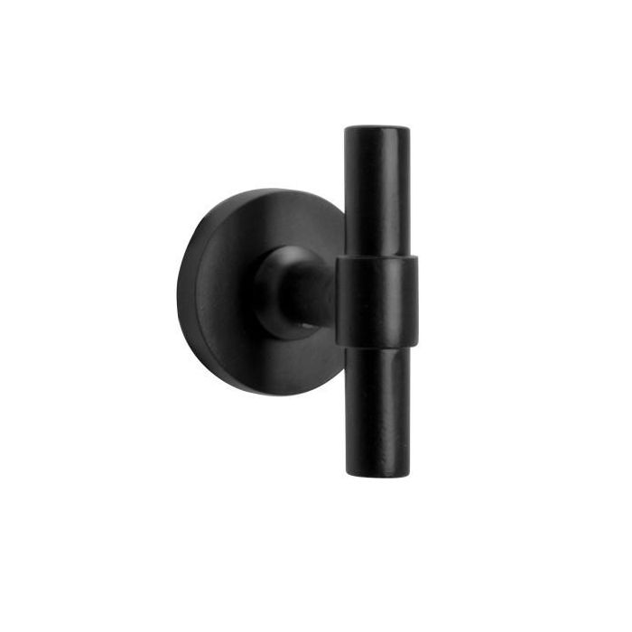 Jandel Manilla Roseta T 80mm Ø50 para Puertas Interiores Acabados Negro Mate, Niquel Satinado, Laton Mate de Zamak