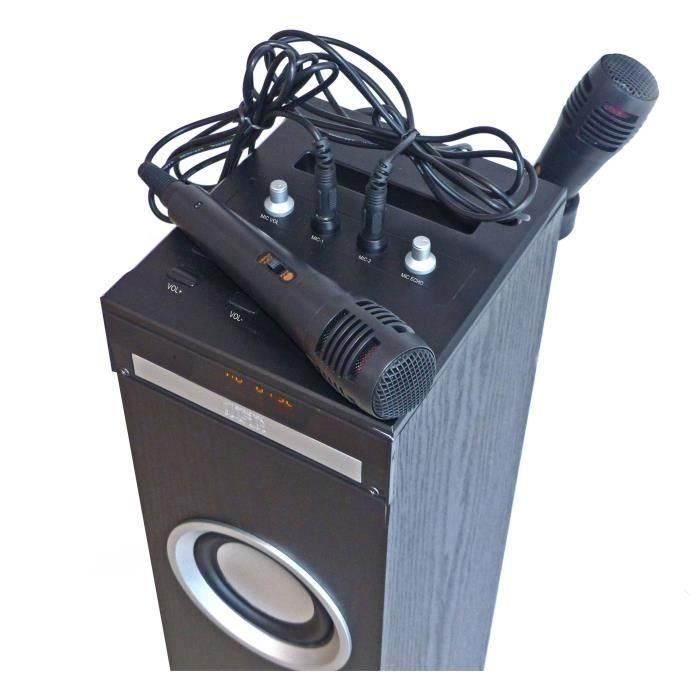 Inovalley HP49CD - Torre de sonido Bluetooth - Reproductor de CD y función Karaoke - 100W - Radio FM - Puerto USB - Entrada auxiliar - Negro 3 Inovalley HP49CD - Torre de sonido Bluetooth - Reproductor de CD y función Karaoke - 100W - Radio FM - Puerto USB - Entrada auxiliar - Negro 3