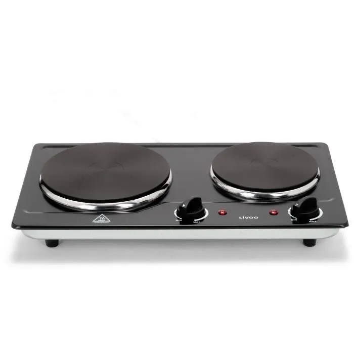 Livoo DOC168N Hob Doble Cocina de Inducción Integrable Doble Placa 2 Zonas Cerámica 3500W Negro 4