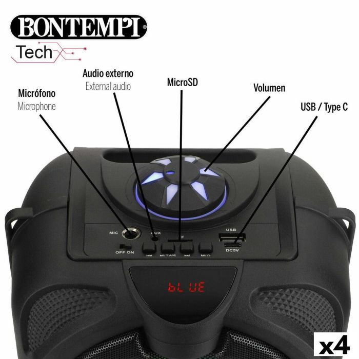 Altavoz con Micrófono Karaoke Bontempi 4 Unidades 13 Altavoz con Micrófono Karaoke Bontempi 4 Unidades 13