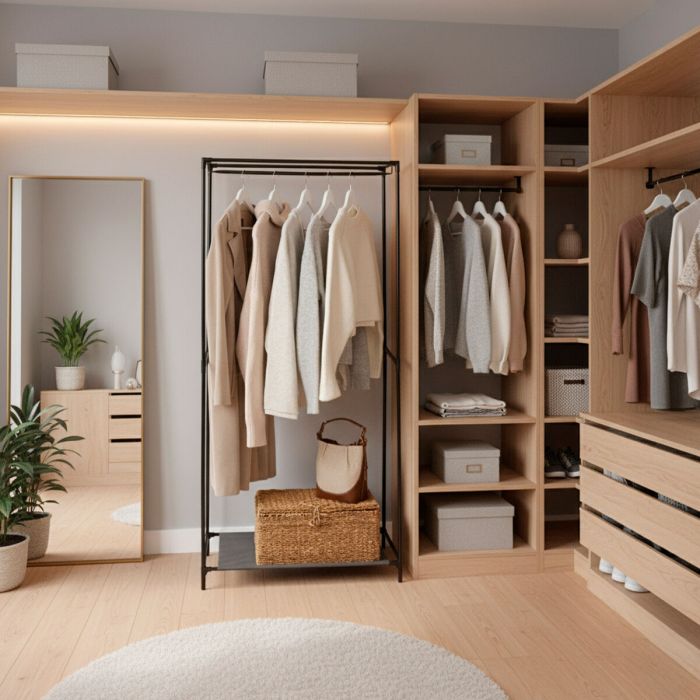 Armario ropero Max Home Gris oscuro 70 X 148 X 44 CM 4 Unidades 5