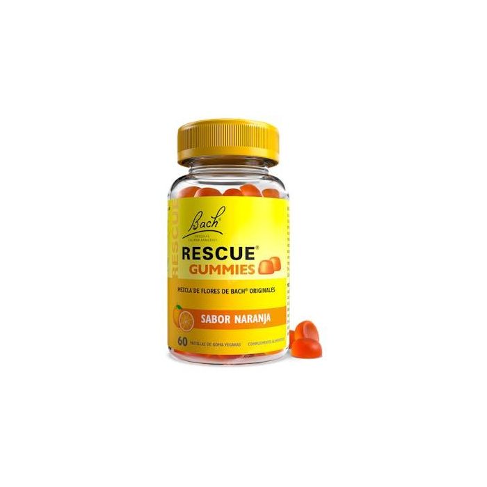 FLORES BACH ORIGINAL Rescue Gummies 60 Pastillas Goma Sabor Naranja