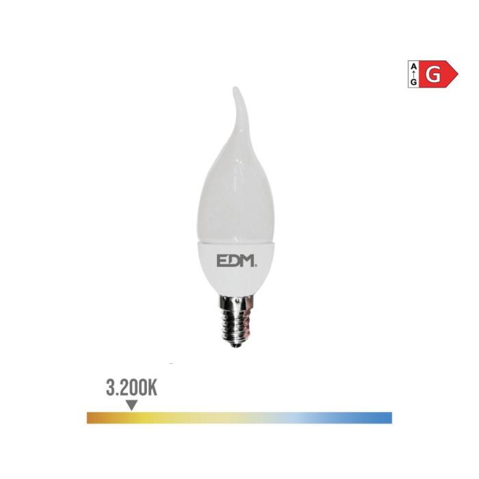 Bombilla vela bohemia led e14 5w 400lm 3200k luz calida ø3,5x12cm