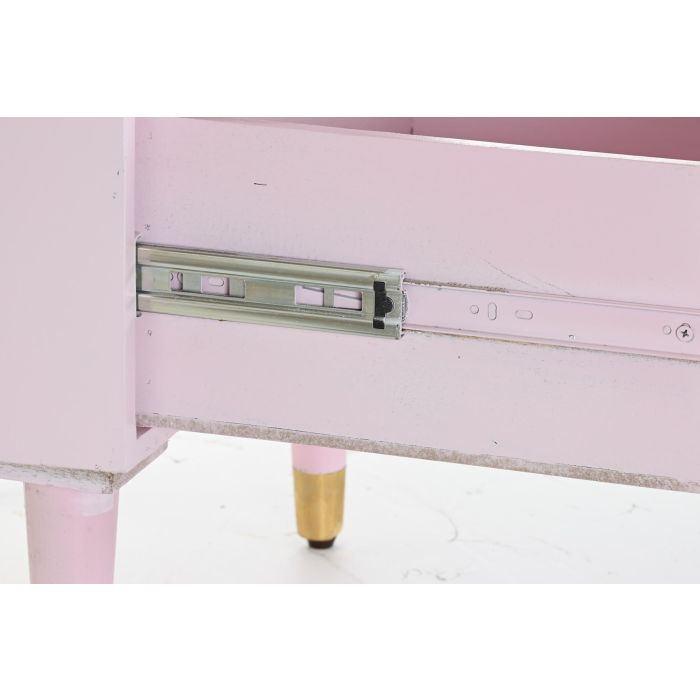 DKD Home Decor Mesita de Noche Moderna Rosa Palo 42 x 65 x 52 cm con 2 Cajones 4