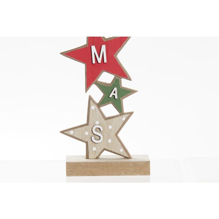 DKD Home Decor Decoración Navidad Tradicional con Papanoel y Estrellas, en MDF, Colores Rojo, Verde y Natural, 49 cm Alto (6 Unidades) 2