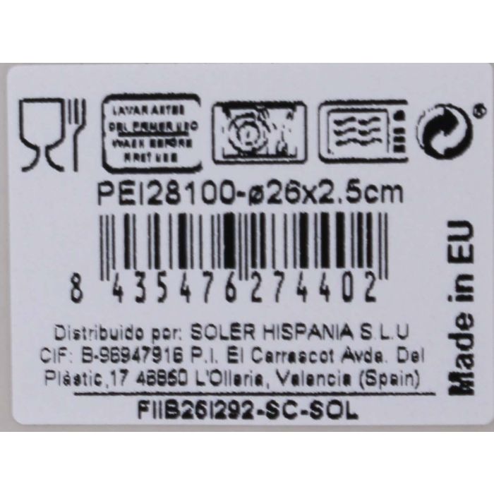 La Mediterranea Plato Llano 26 cm "Peixe" Colección Peixe Brillo (6 Unidades)