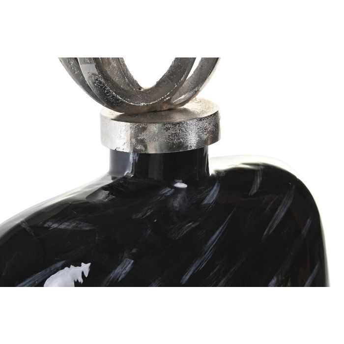 DKD Home Decor Jarron Moderno Negro Cristal y Aluminio 14 x 48 x 28 cm 2