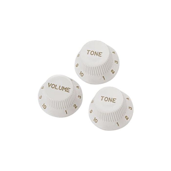 YELLOWPTS Set Botonera Para Stratocaster (Volumen + 2 Tono) - Blanco