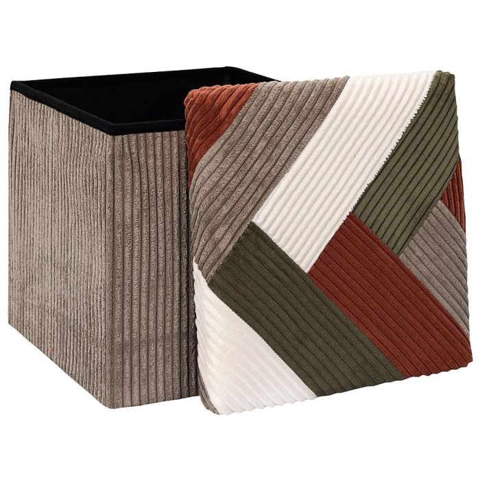 Caja-Puf Plegable Scott Patchw Home Deco Factory 0 Caja-Puf Plegable Scott Patchw Home Deco Factory 0