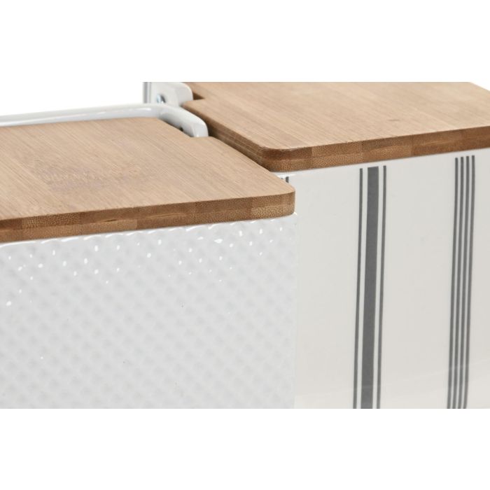 Salero Basicos DKD Home Decor Blanco 11 x 11 x 11 cm (3 Unidades) 1