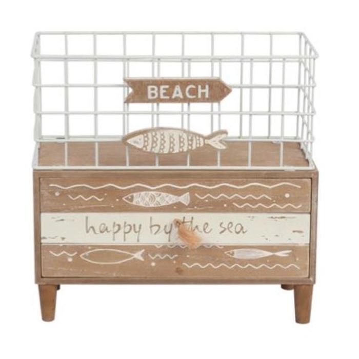 Joyero Mediterraneo DKD Home Decor Marron Blanco 10.5 x 28.5 x 26.5 cm