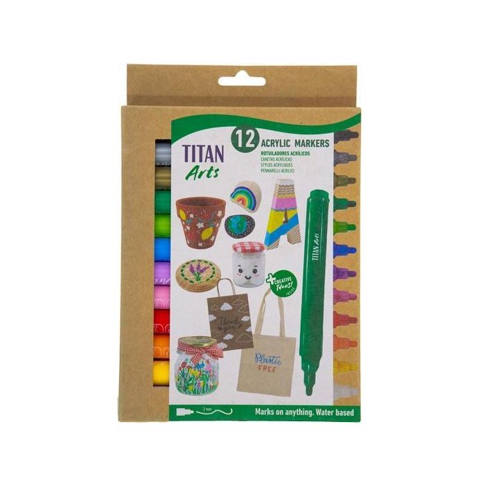 Titan Arts Rotuladores Acrílicos Colores Surtidos Estuche 12 Unidades