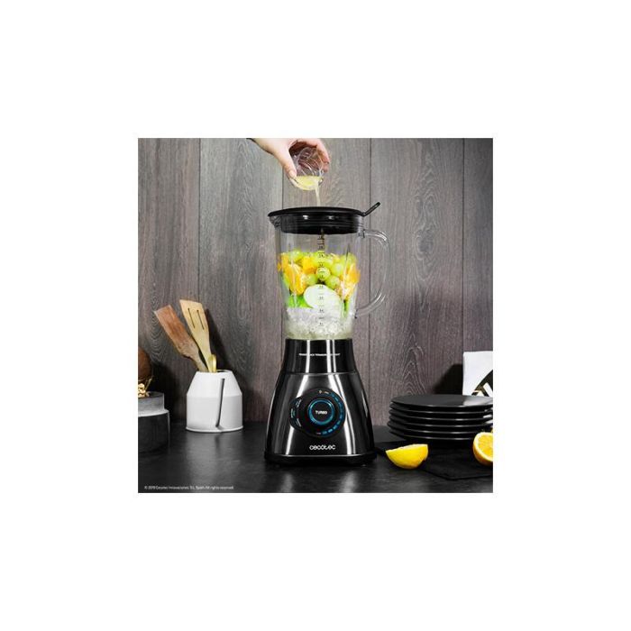 CECOTEC Power Black Titanium 1800 Smart - Batidora de vaso americana 1.8L, 1800W, 6 cuchillas titanio negro, programas automáticos, jarra termorresistente, Negro