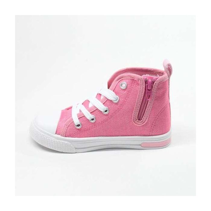 Zapatilla loneta suela pvc con luces alta minnie t026 2