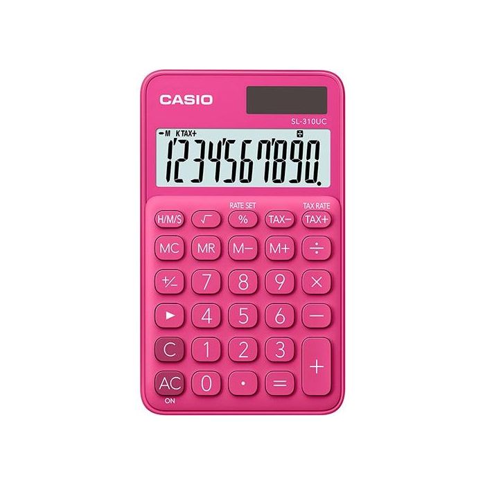 Casio Calculadora de oficina rosa fuerte sl-310uc-rd