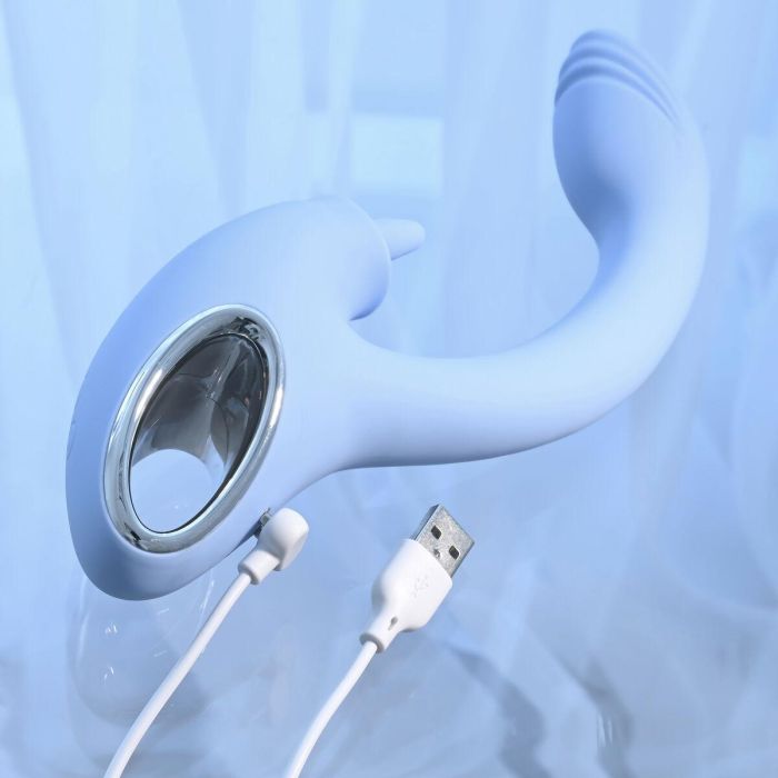 Vibrador Doble Estimulación Evolved Playboy Azul 15 Vibrador Doble Estimulación Evolved Playboy Azul 15