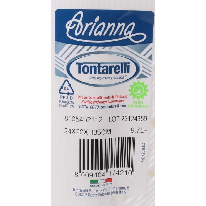 Tontarelli Papelera de Baño Arianna 10 Litros Blanco (8 Unidades) 4