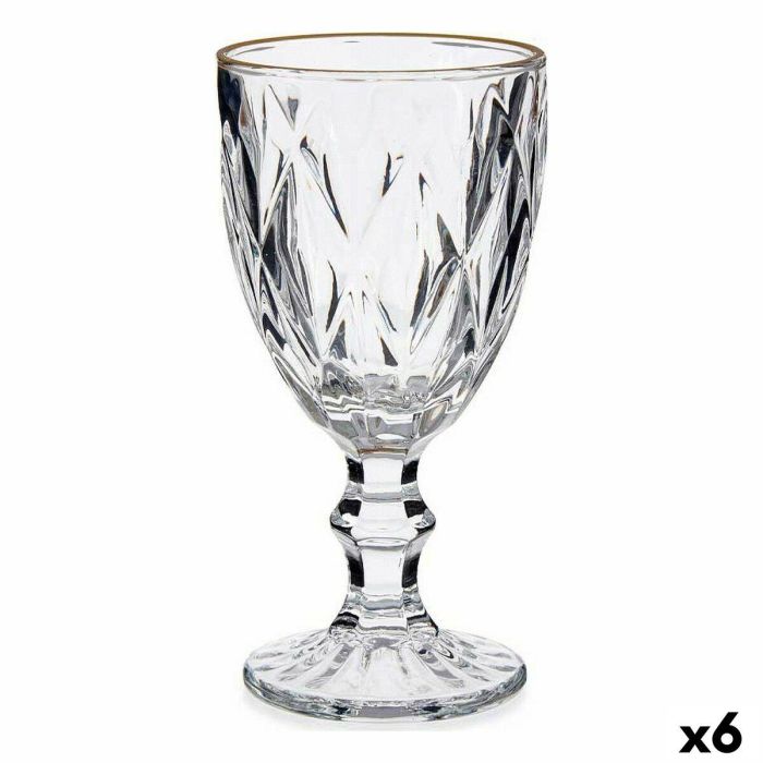 Copa de vino Vivalto Transparente Dorado Vidrio 330 ml (6 Unidades) 0 Copa de vino Vivalto Transparente Dorado Vidrio 330 ml (6 Unidades) 0
