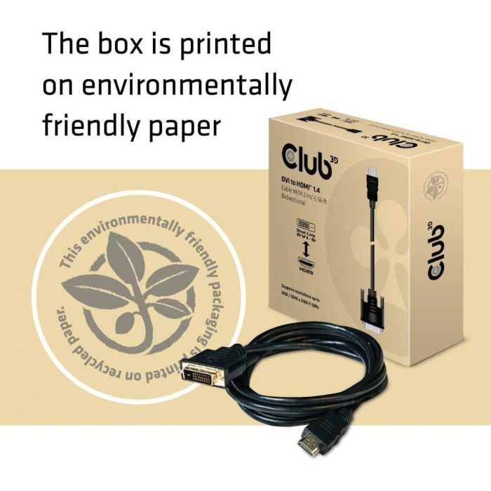 Club 3D Cable DVI a HDMI 1.4 Bidireccional 2m 4K 30Hz Macho a Macho St/St 4 Club 3D Cable DVI a HDMI 1.4 Bidireccional 2m 4K 30Hz Macho a Macho St/St 4