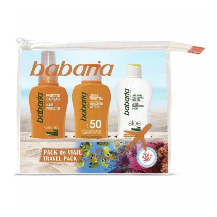Babaria Set viaje protector capilar 300 ml + leche protectora SPF50 1un. + aloe vera balsamo 100 ml