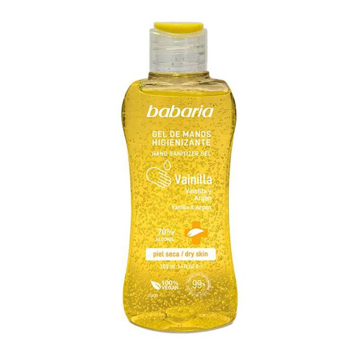 Babaria Vainilla y argan gel de manos higienizante piel seca 70% alcohol 100 ml