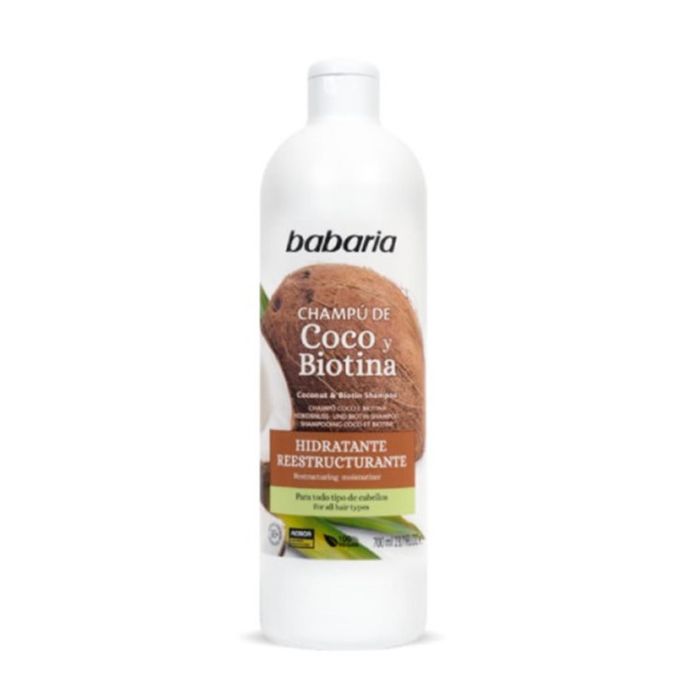 Babaria Biotina y coco champú hidratante coco y biotina 700 ml Babaria Biotina y coco champú hidratante coco y biotina 700 ml