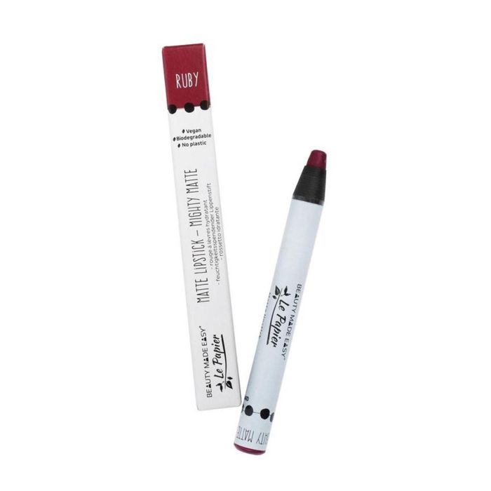 BEAUTY MADE EASY Lápiz de Labios Mate Ruby 6gr Vegano Biodegradable Sin Plásticos