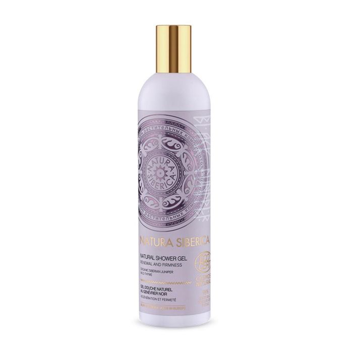 NATURA SIBERICA Gel de Ducha Enebro Negro Refrescante, Suaviza y Reafirma la Piel, Ecocert 400ml