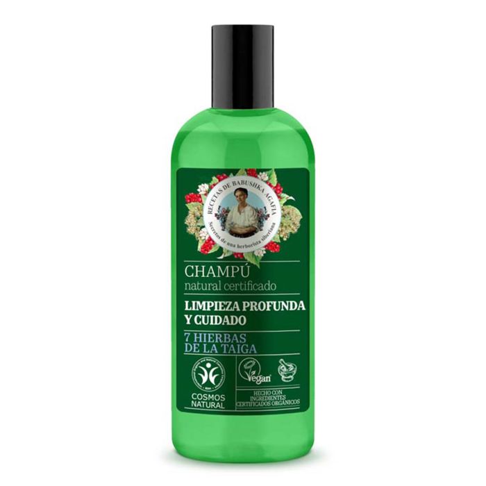 AGAFIA Champú Limpieza Profunda con 7 Hierbas Orgánicas Taiga, Vegano, COSMOS NATURAL 260ml